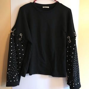 NWOT Zara TRF Studded Sweatshirt Sweater Punk Goth